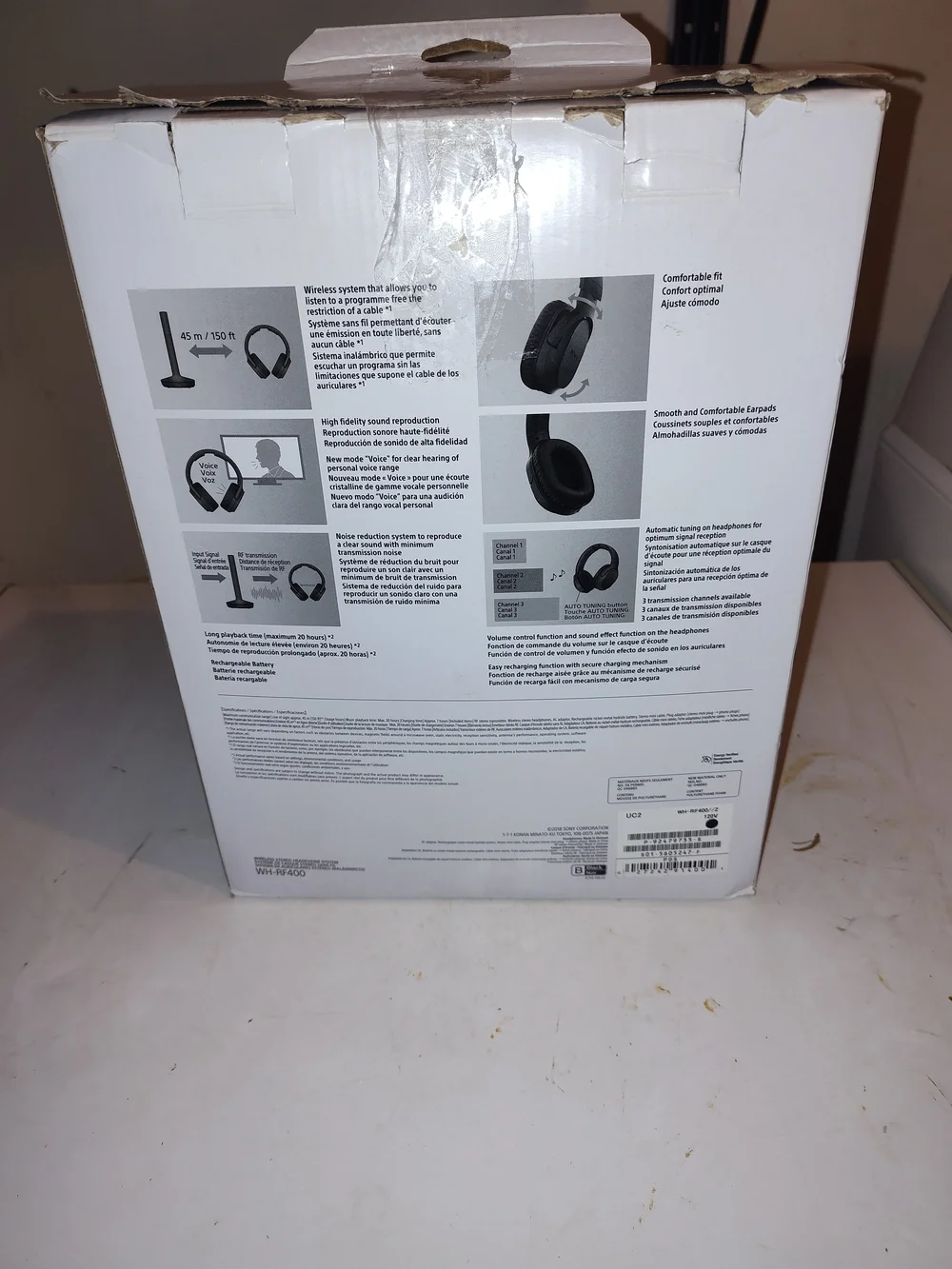 Sony WH-RF400 Wireless Over-Ear Headphones - Black